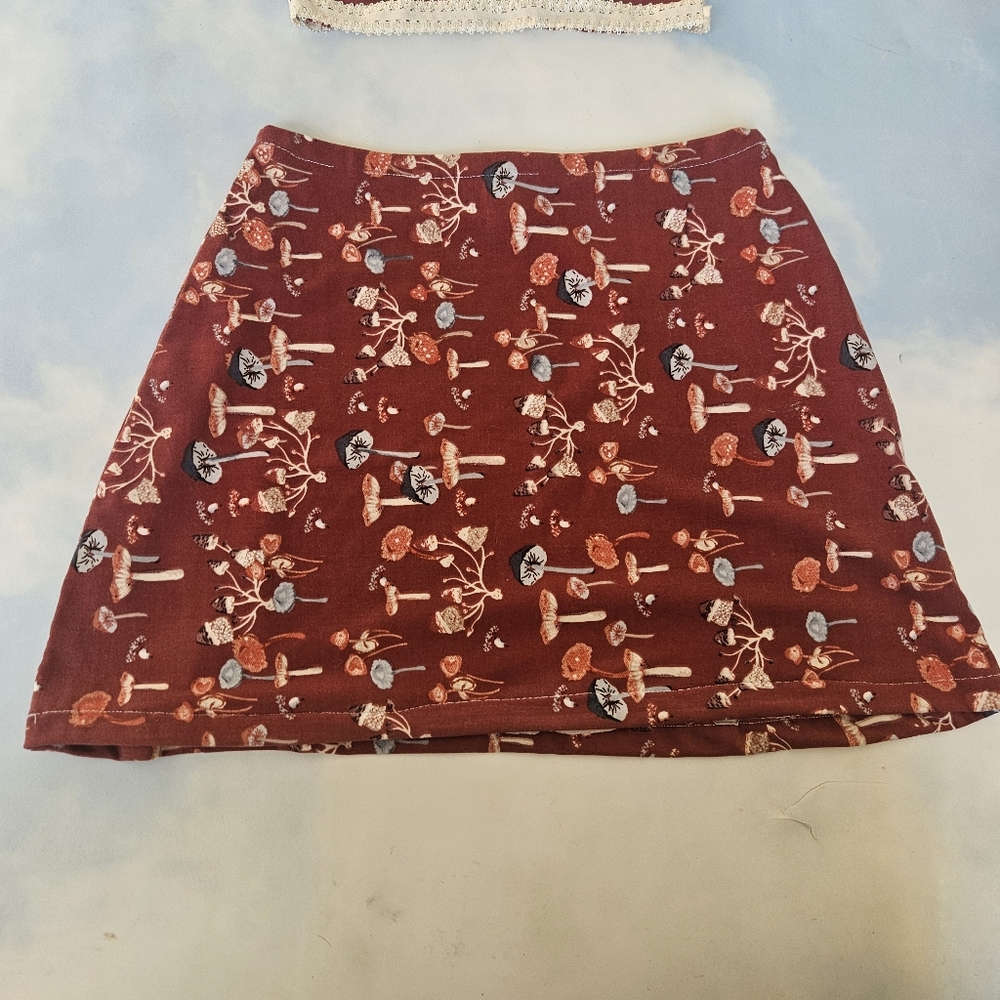 Mushroom Mini Skirt Set Tube Top & Skirt Bundle Outfit Bundle - Picture 4 of 8